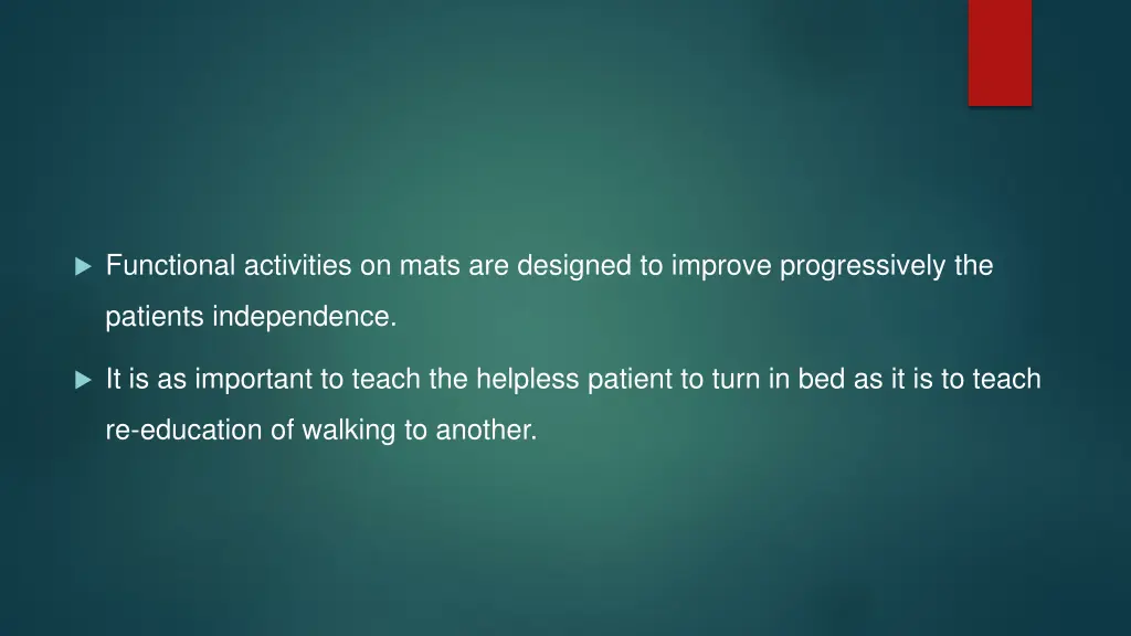 functional activities on mats are designed