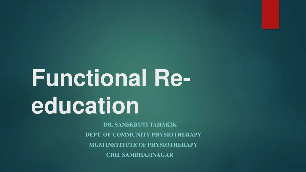 functional re education dr sanskruti tahakik