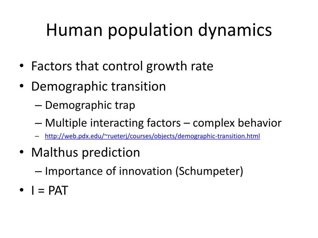 human population dynamics