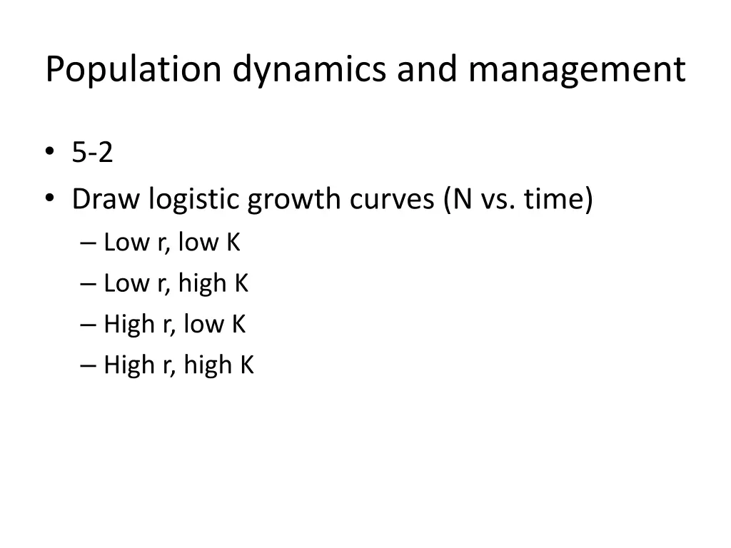 population dynamics and management