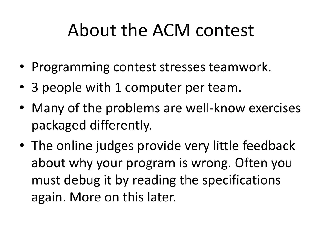 about the acm contest