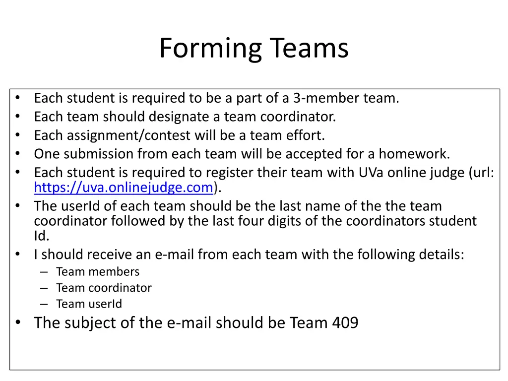 forming teams