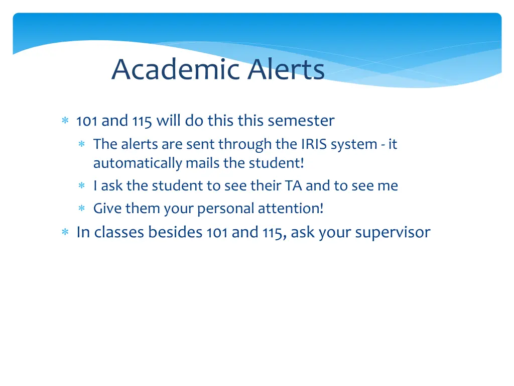 academic alerts
