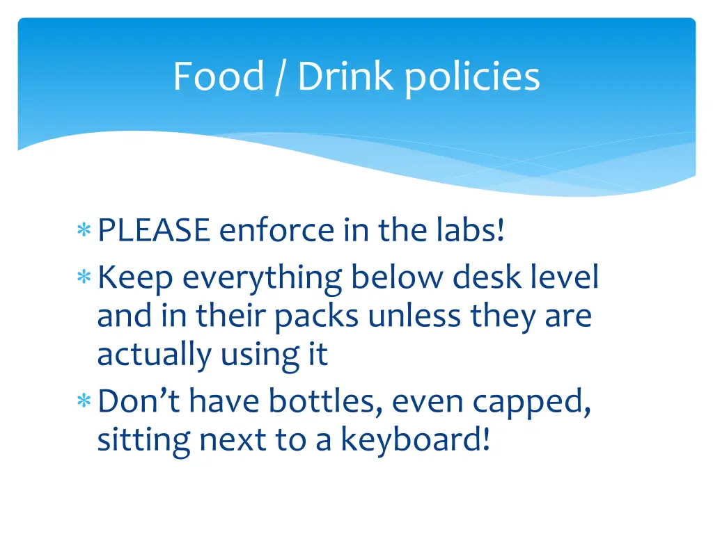 food drink policies