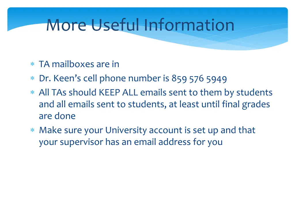 more useful information