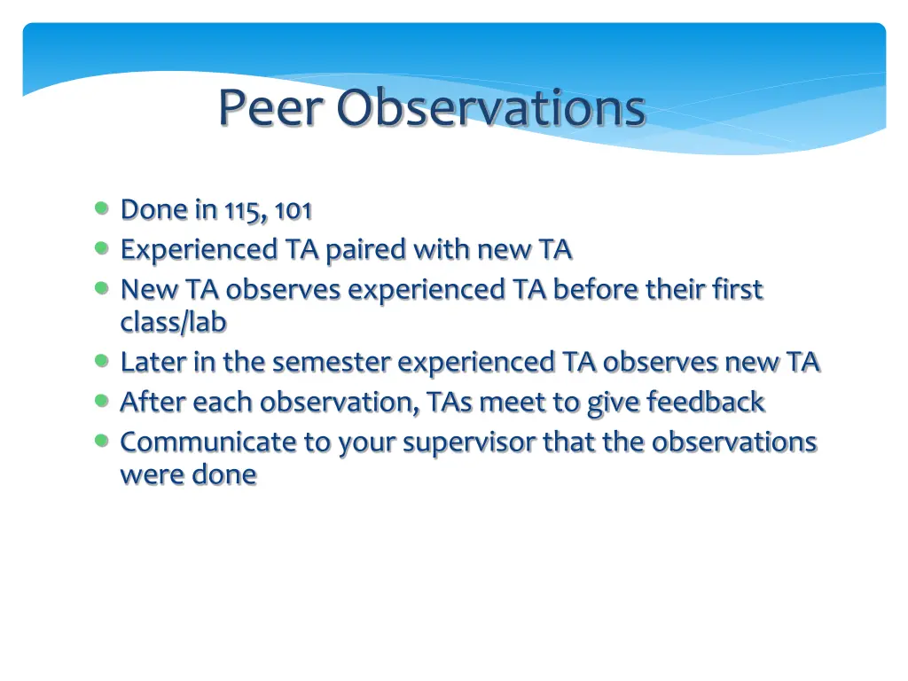 peer observations