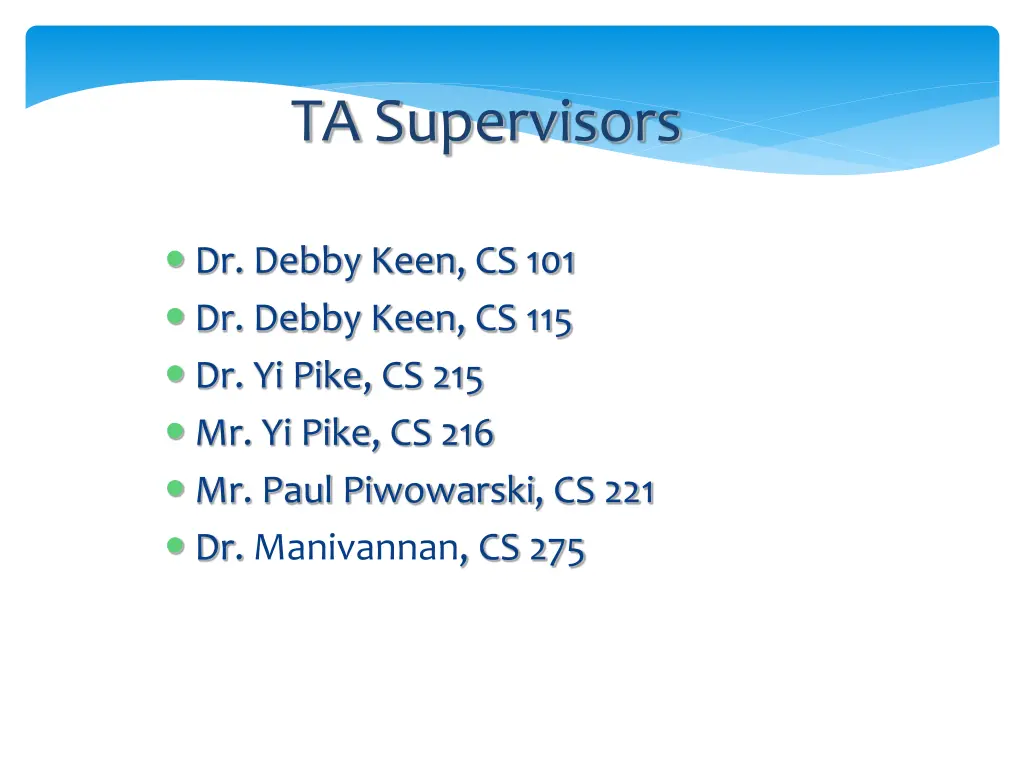 ta supervisors