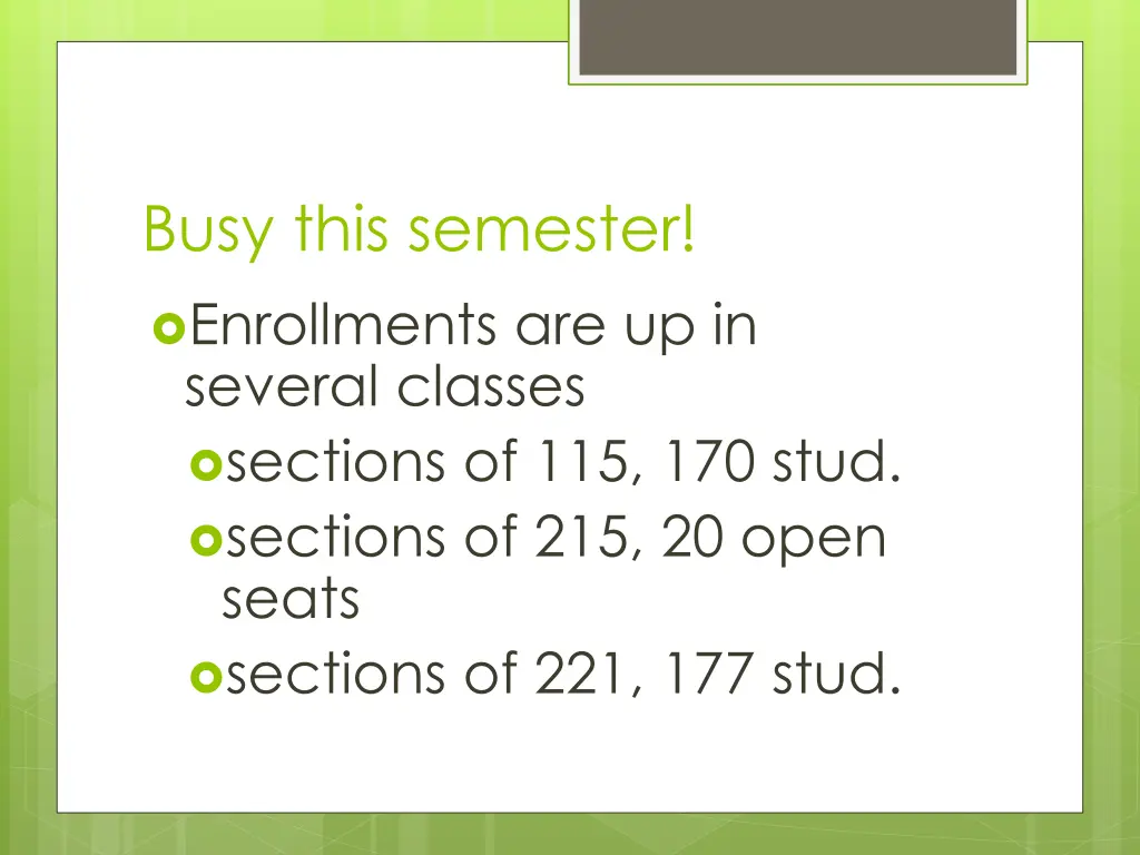 busy this semester