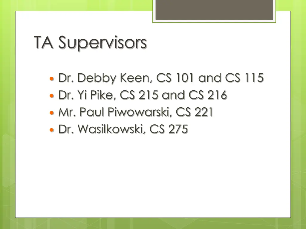 ta supervisors
