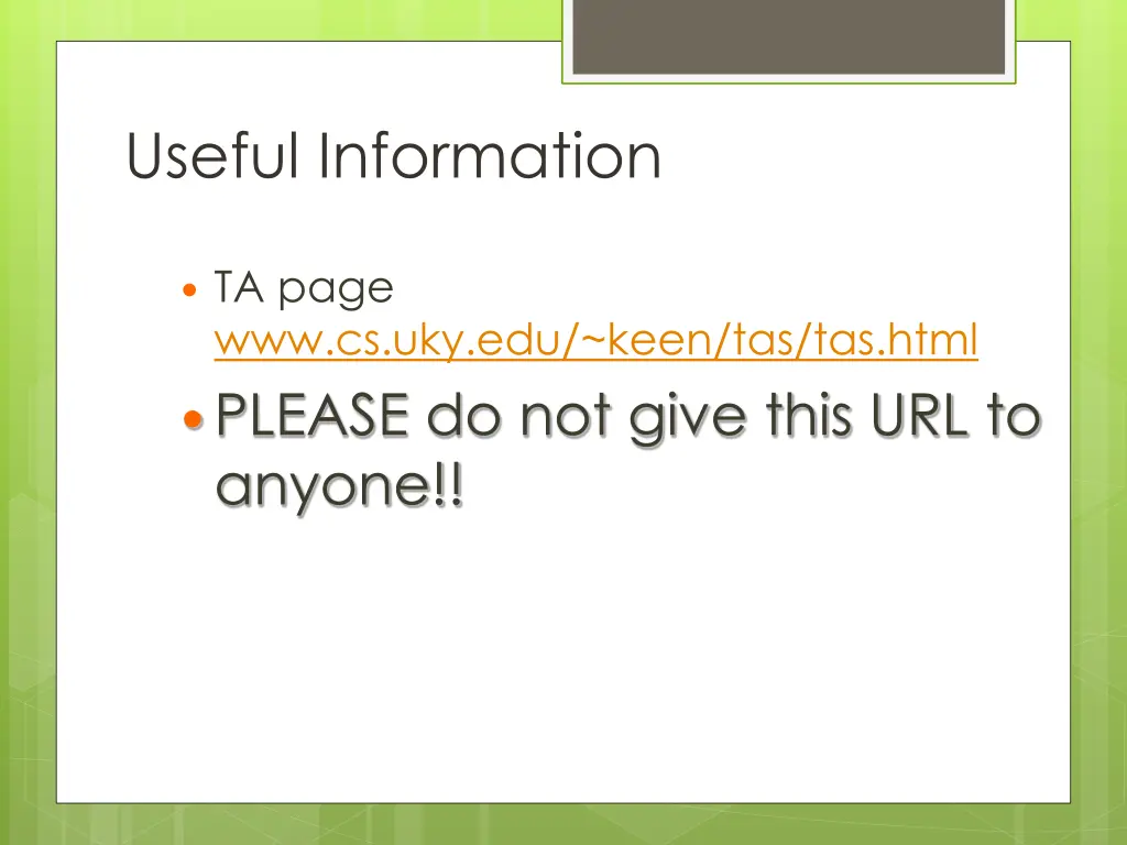 useful information