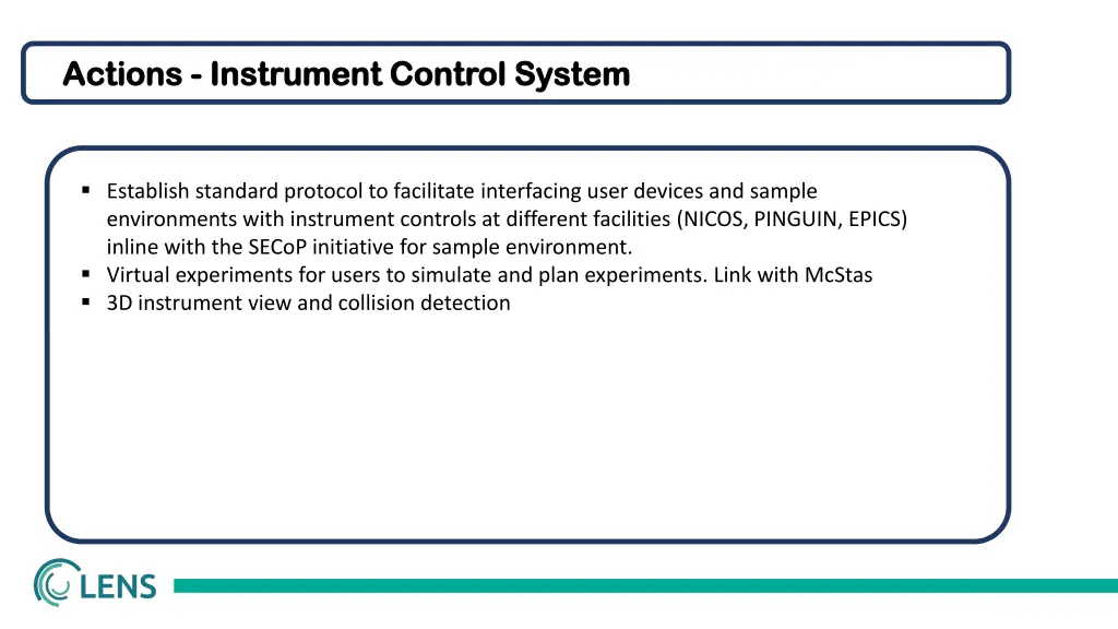 actions actions instrument control system