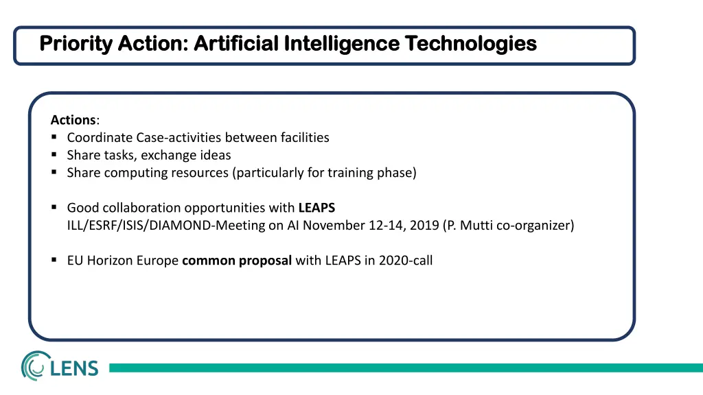 priority action artificial intelligence 2
