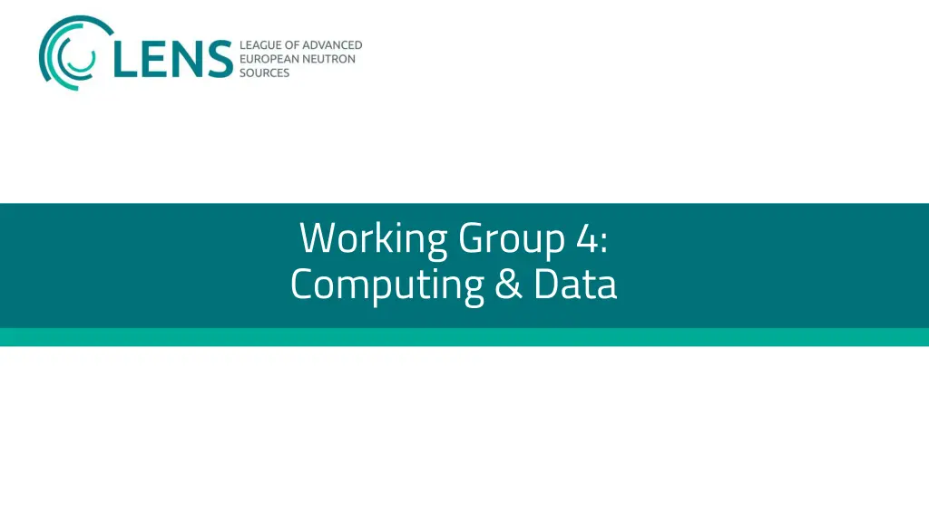 working group 4 computing data