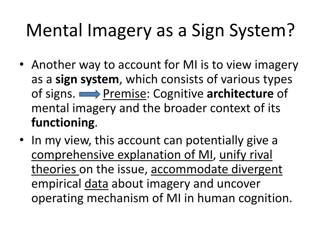 mental imagery as a sign system