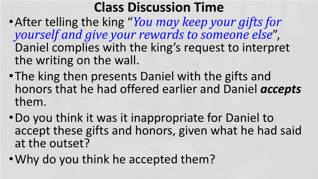 class discussion time 1