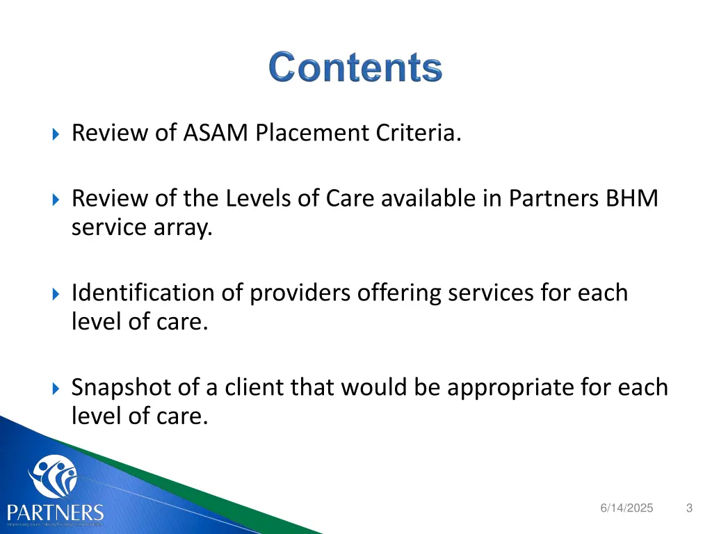 review of asam placement criteria