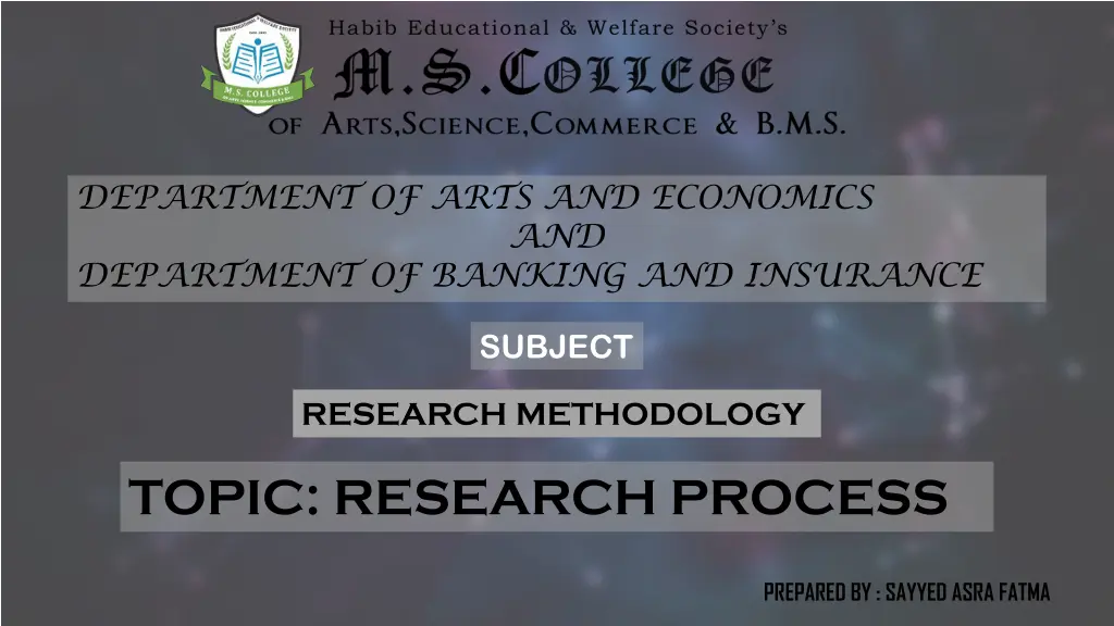 department of arts and economics