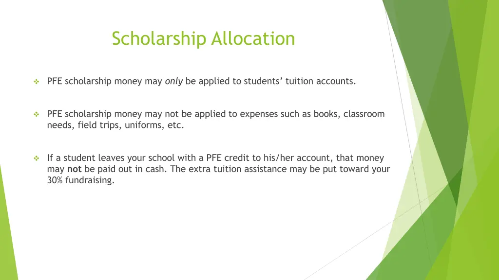 scholarship allocation