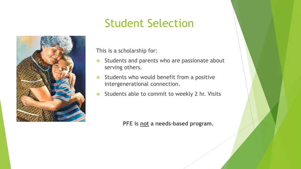 student selection