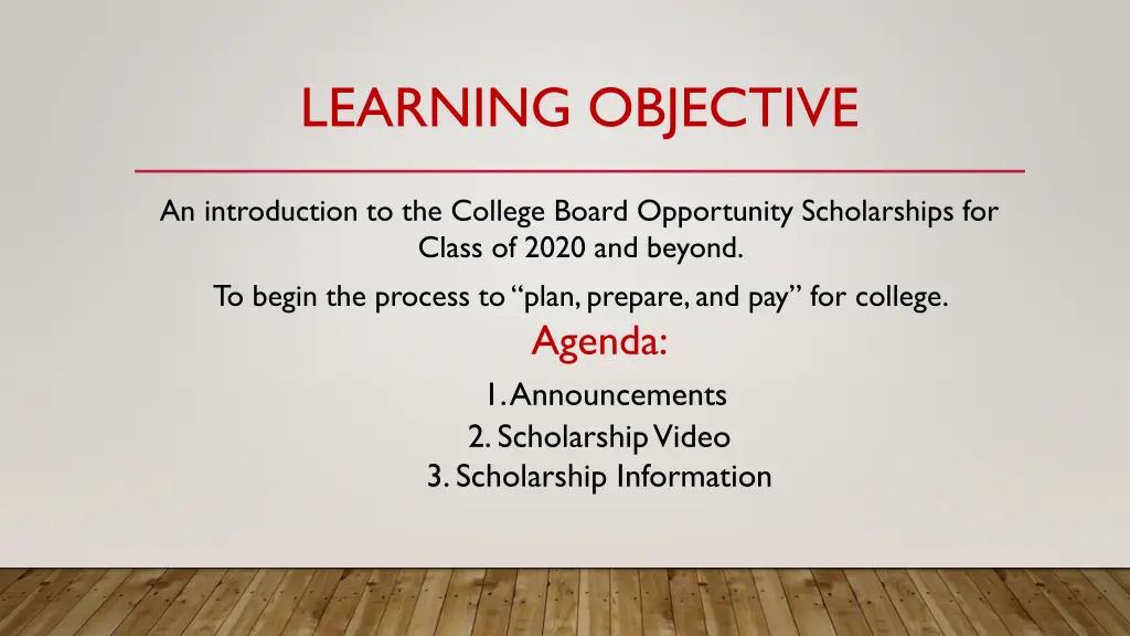 learning objective