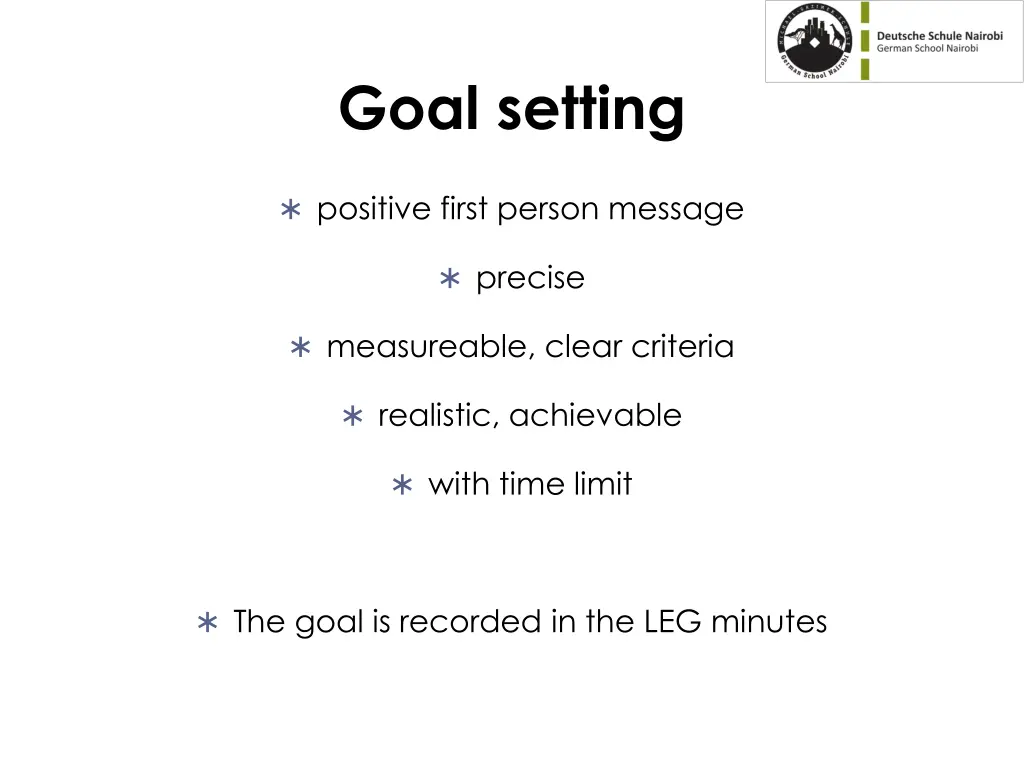 goal setting