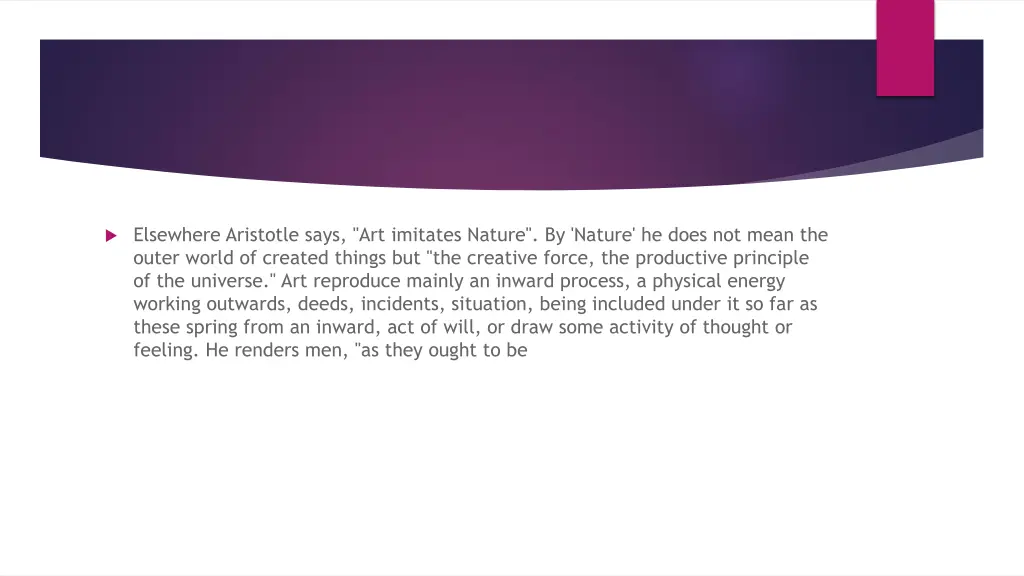elsewhere aristotle says art imitates nature