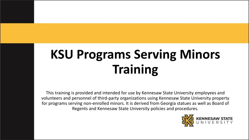 ksu programs serving minors training