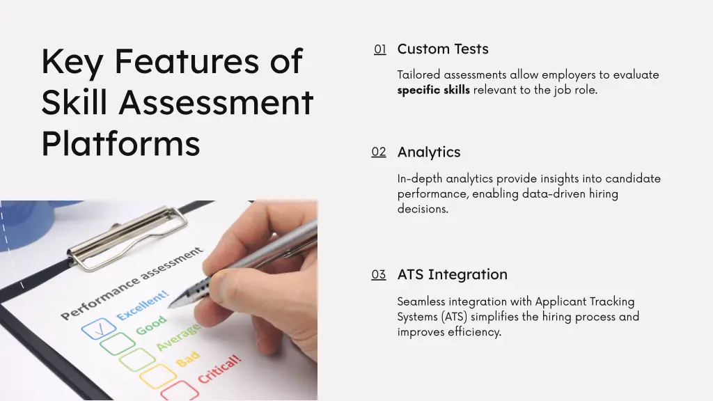 key features of skill assessment platforms