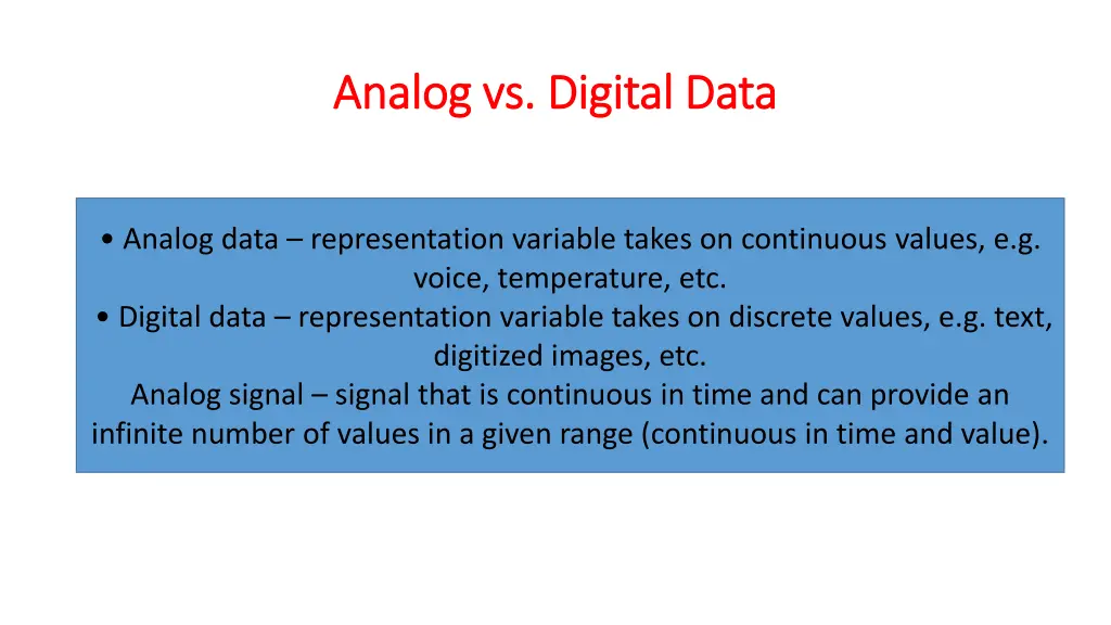 analog vs digital data analog vs digital data