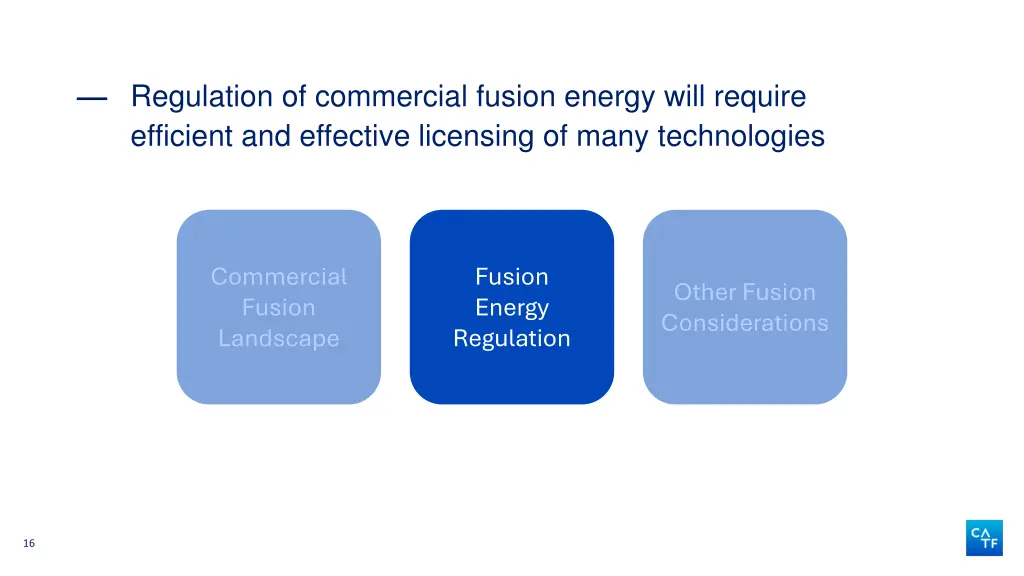 regulation of commercial fusion energy will