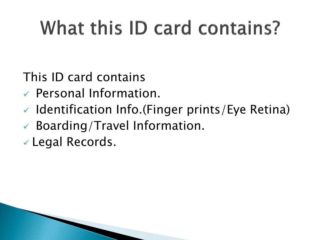 this id card contains personal information