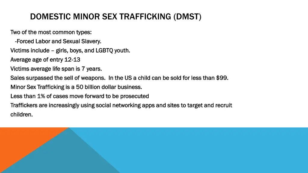domestic minor sex trafficking dmst