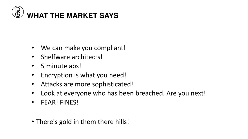 what the market says