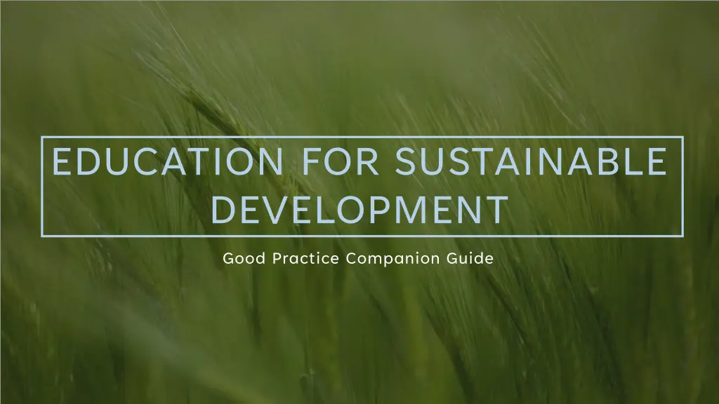 education for sustainable development