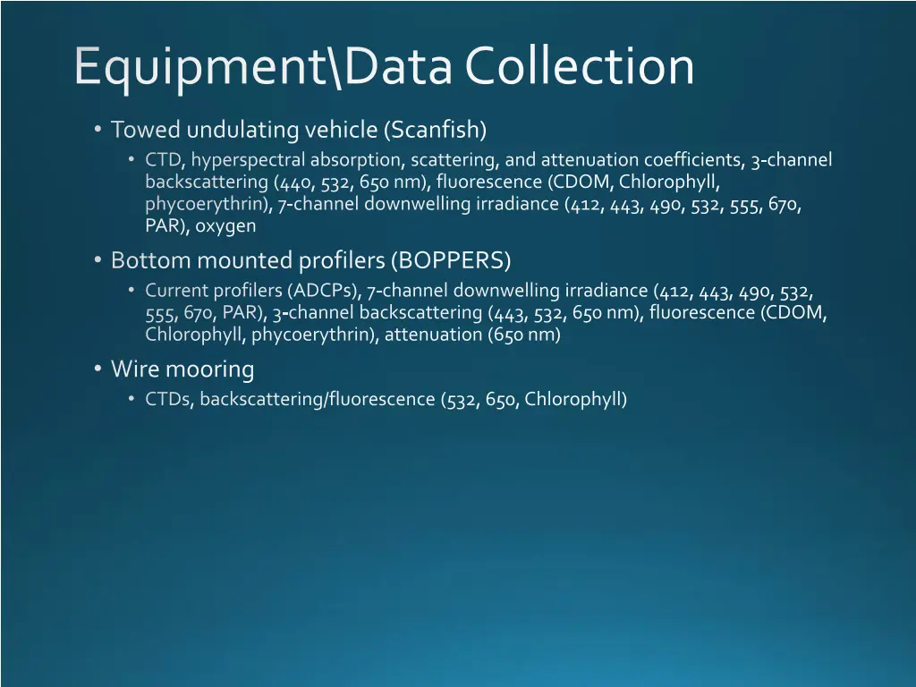 equipment data collection 2