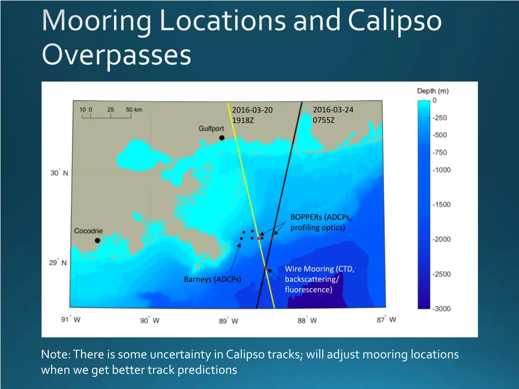 mooring locations and calipso overpasses