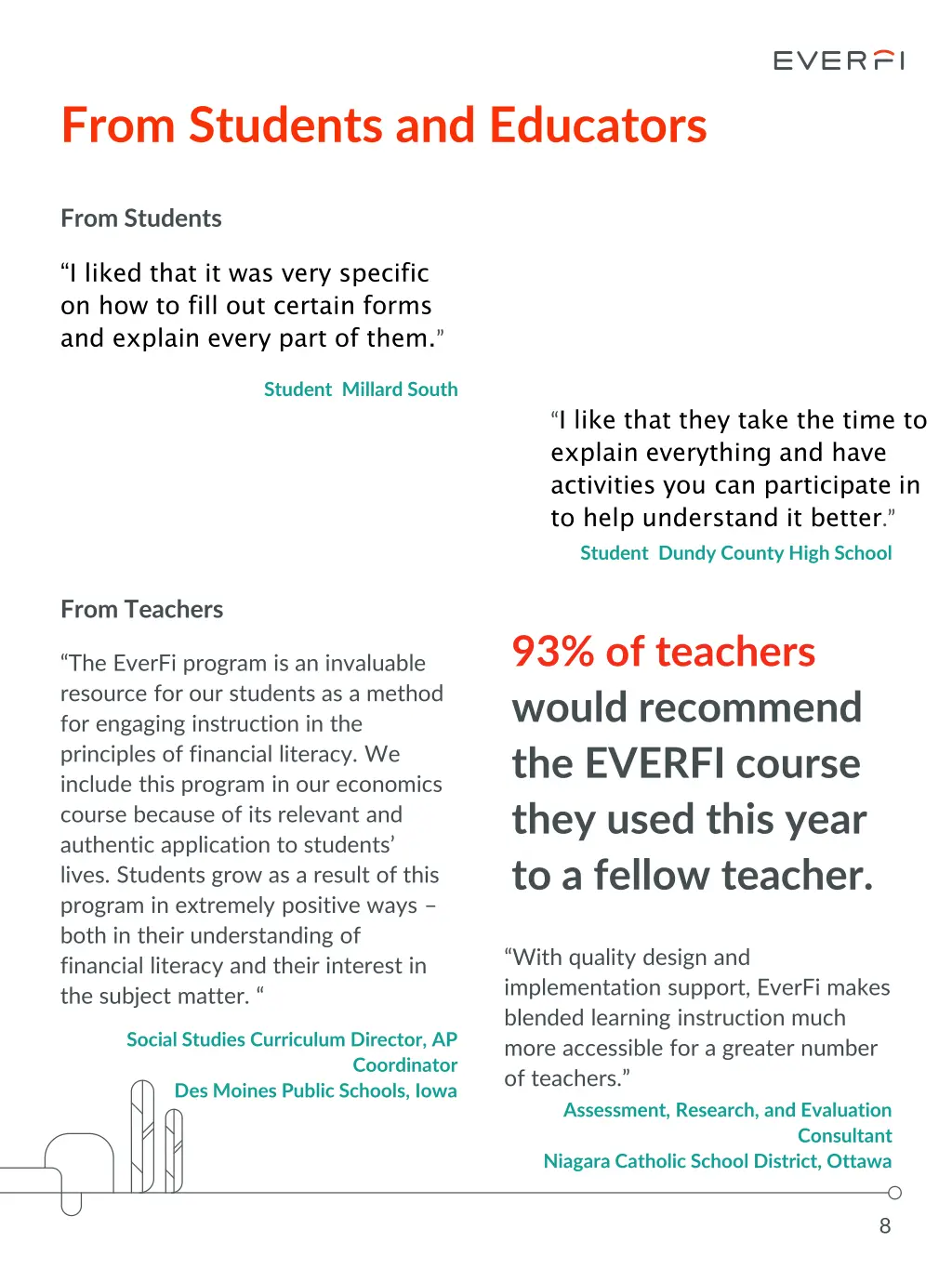 from students and educators
