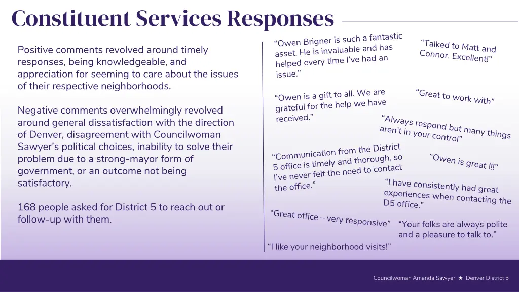 constituent services responses