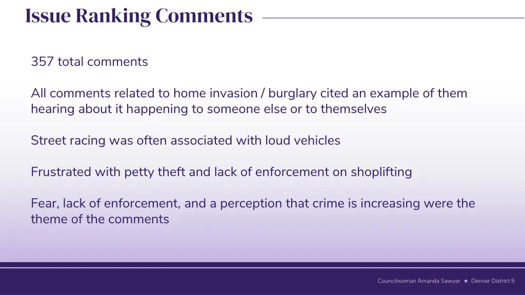 issue ranking comments 1