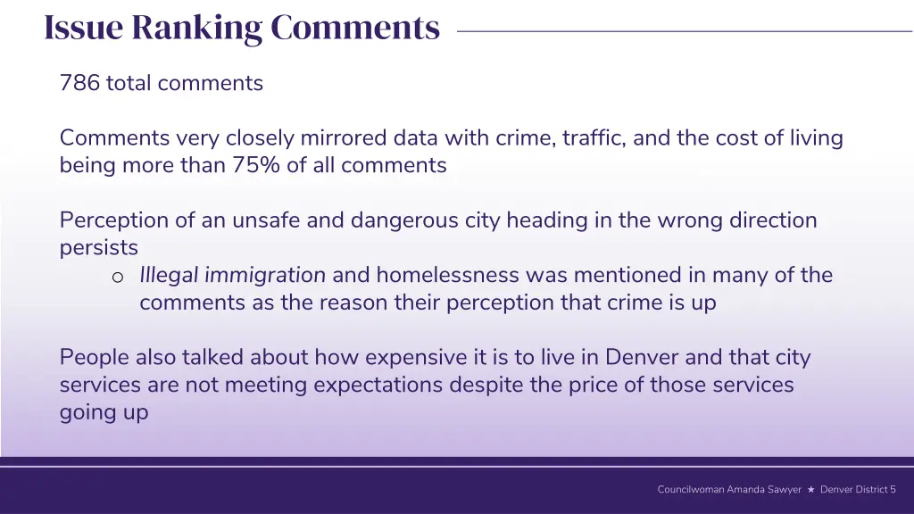 issue ranking comments