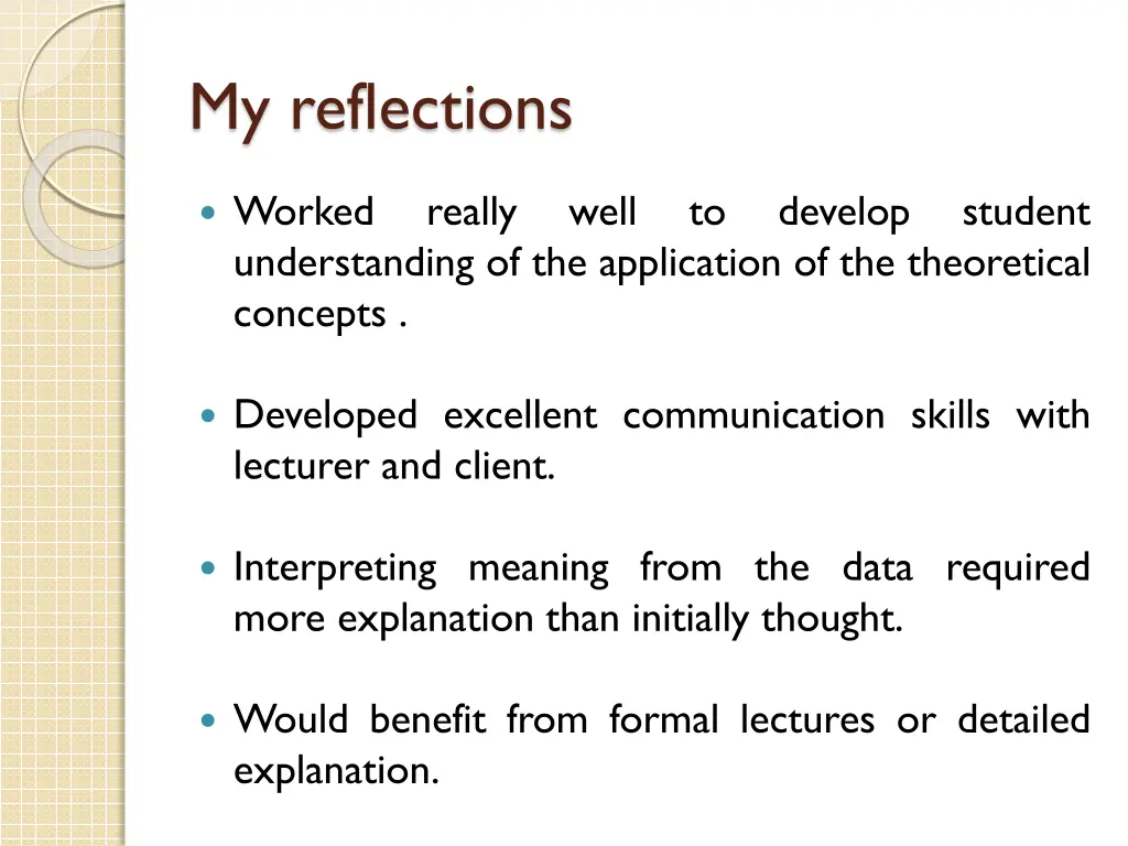 my reflections