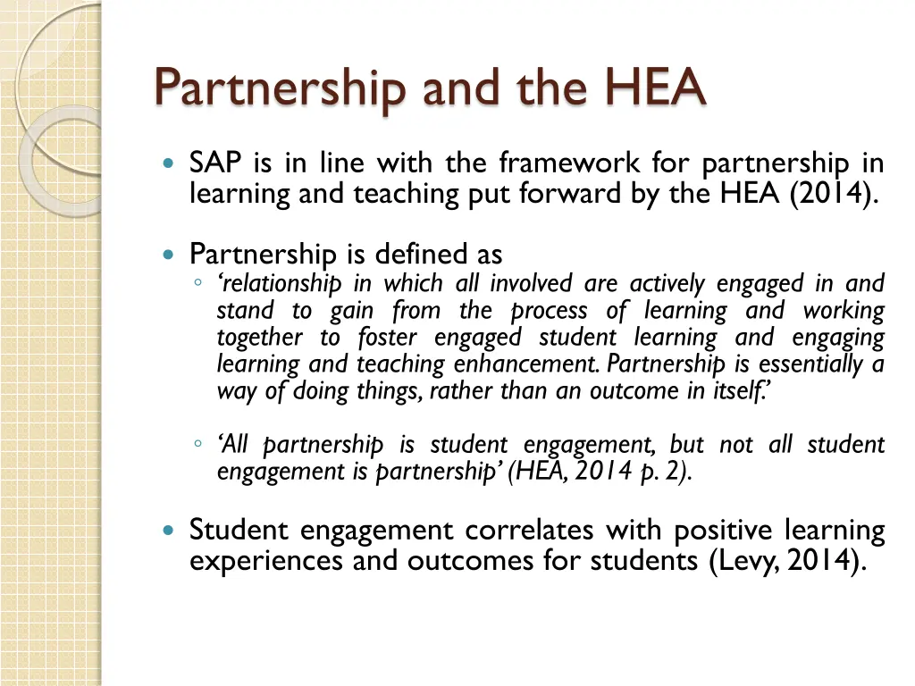 partnership and the hea