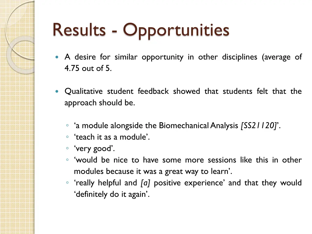 results opportunities