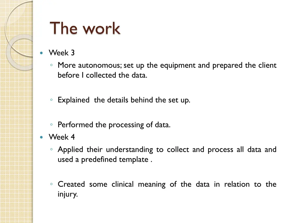 the work
