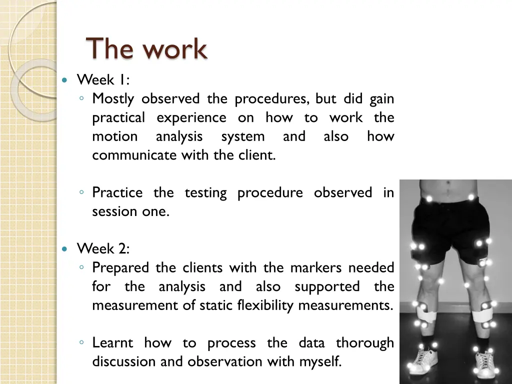 the work week 1 mostly observed the procedures