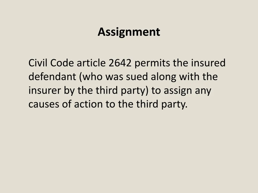 assignment