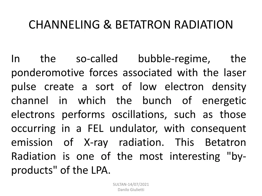 channeling betatron radiation