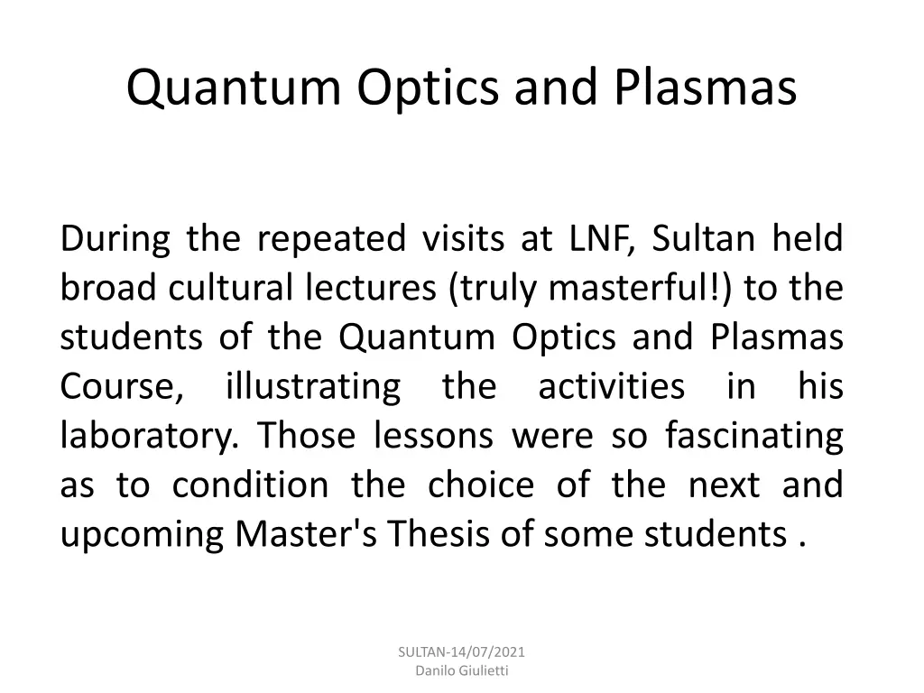 quantum optics and plasmas