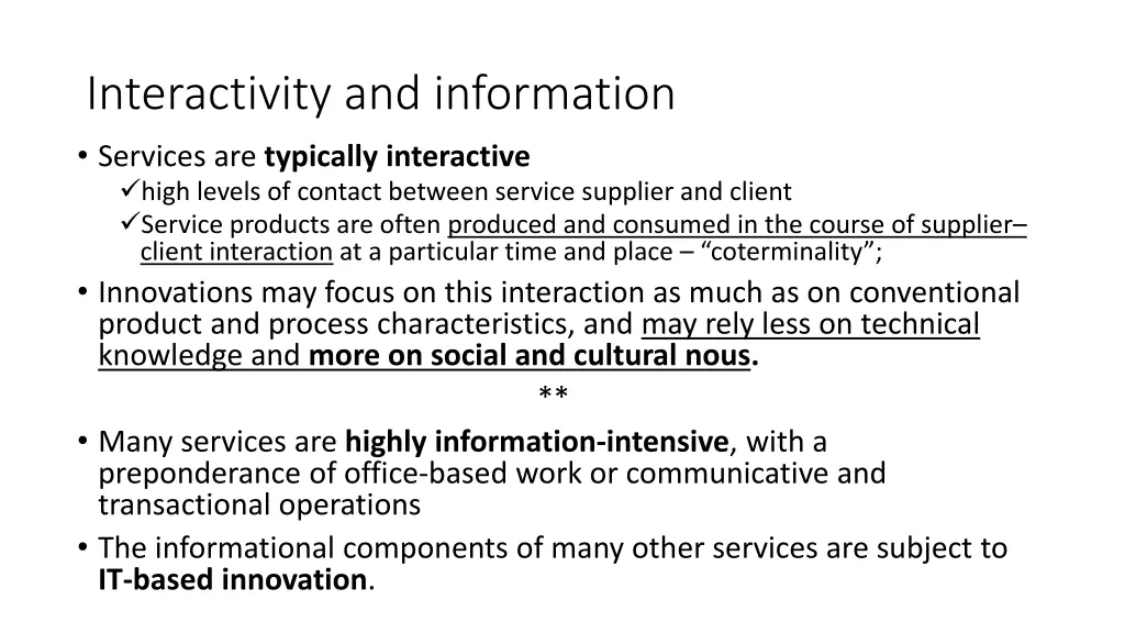 interactivity and information services