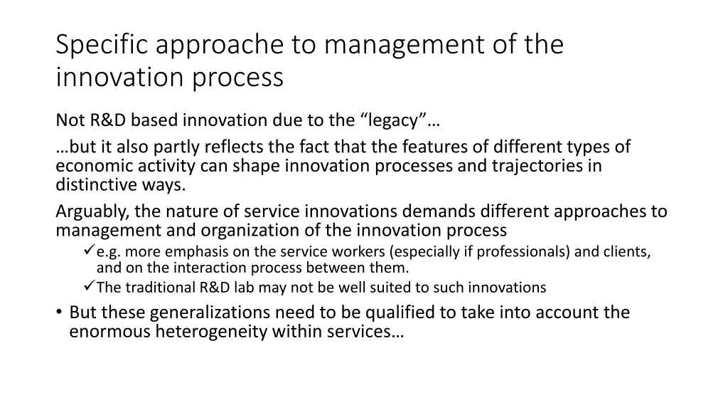 specific approache to management